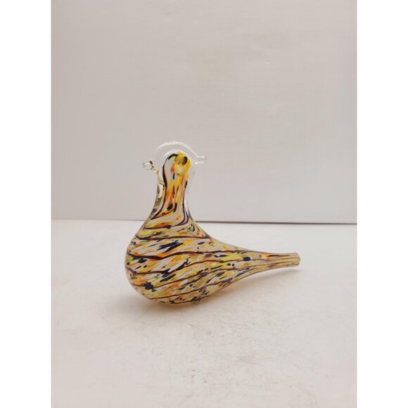 Vintage Murano Style Romanian Art Glass Dove Bird Figurine Sculpture Yellow - Picture 2 of 10
